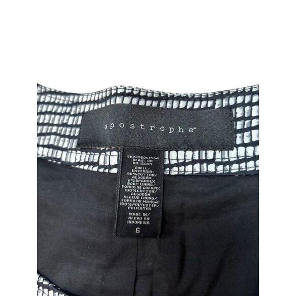 Womens Black & White Checkered Houndstooth Pleated Blouse sz 6 - Picture 2 of 8